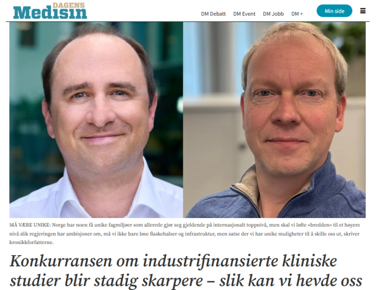 Kronikk: Konkurransen om industrifinansierte kliniske studier blir stadig skarpere – slik kan vi hevde oss