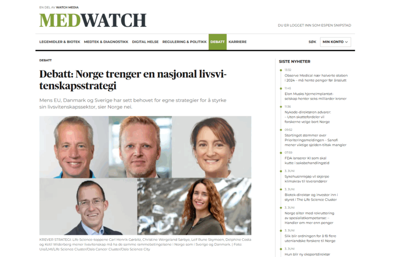Debatt: Norge trenger en nasjonal livsvitenskapsstrategi